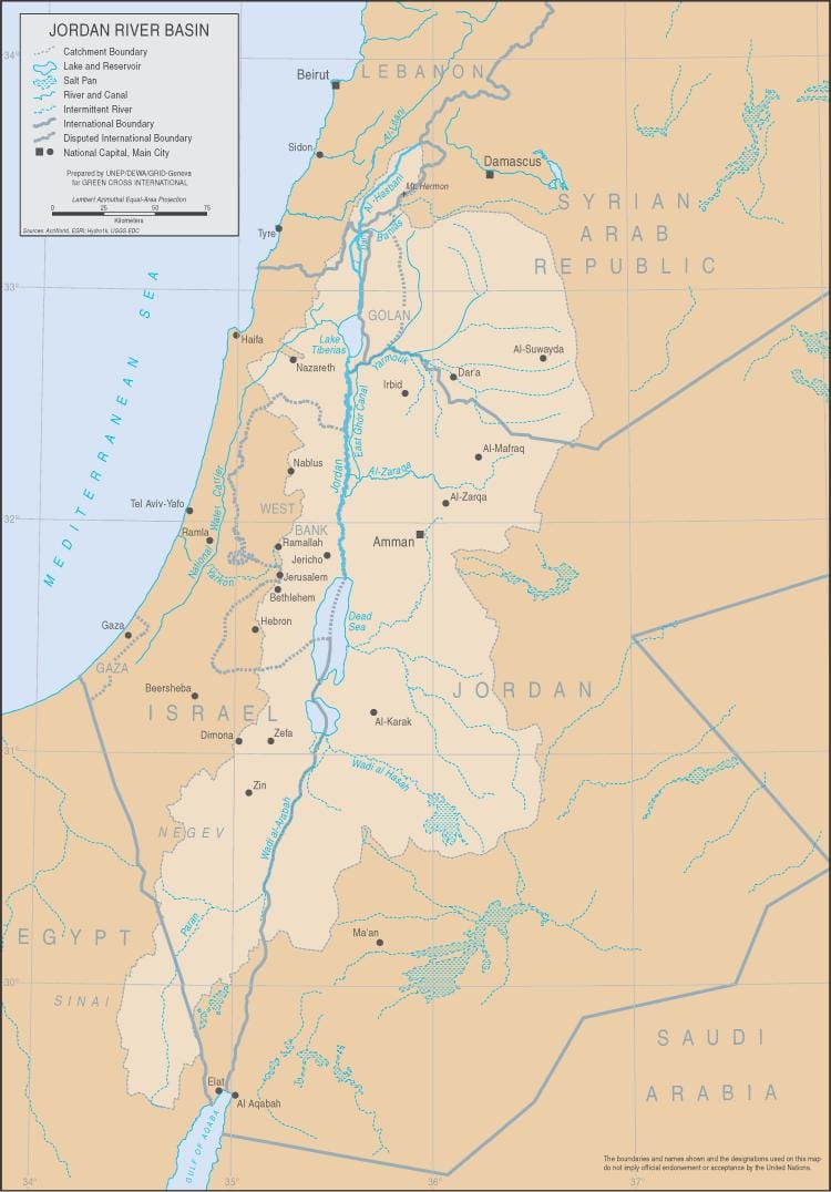 zemljevid Jordan, reka na svetu