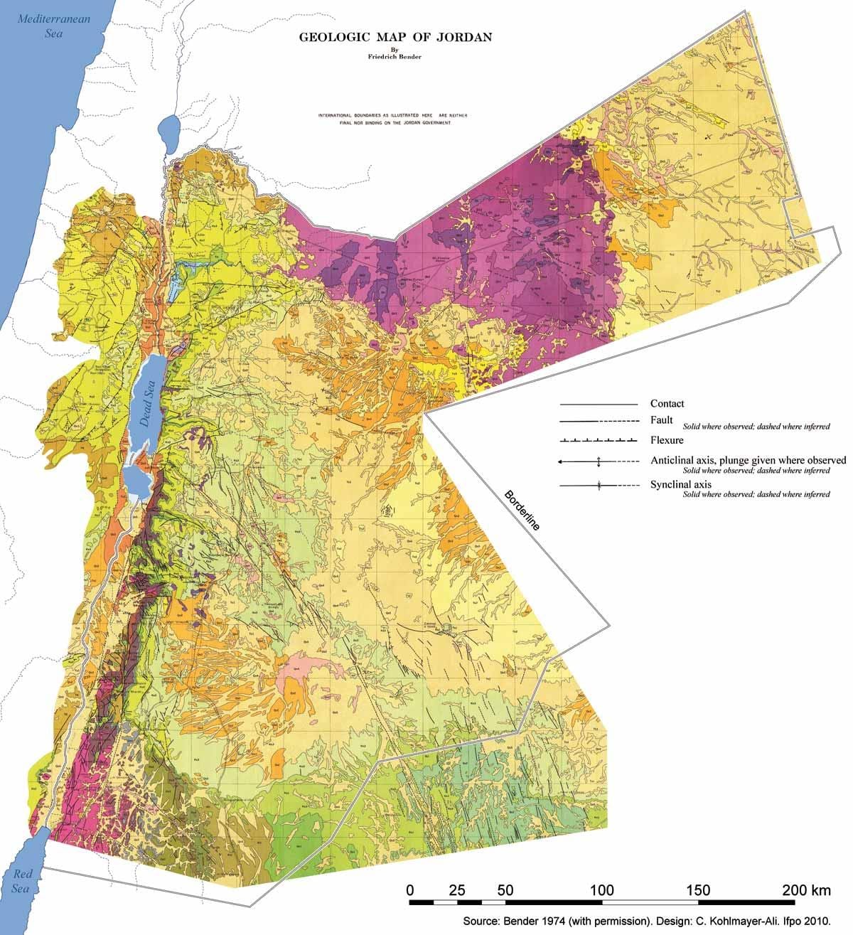 zemljevid Jordan geologija