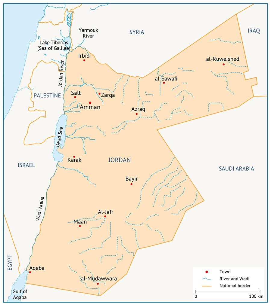 zemljevid univerza v Jordanijo
