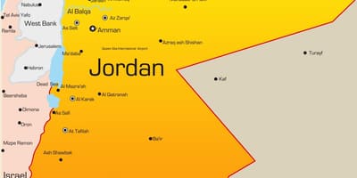 Zemljevid Jordan bližnjem vzhodu