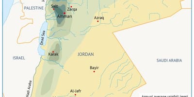 Zemljevid Jordan geografija