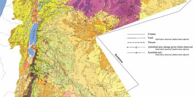 Zemljevid Jordan geologija