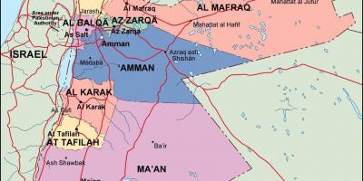 Zemljevid politične Jordan