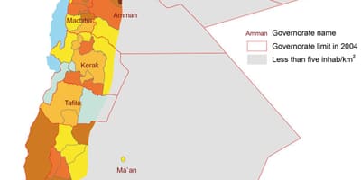 Zemljevid Jordan prebivalstva