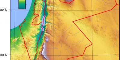 Zemljevid Jordan topografske