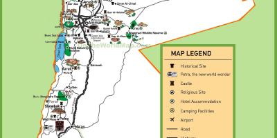 Zemljevid turističnih znamenitosti Jordan
